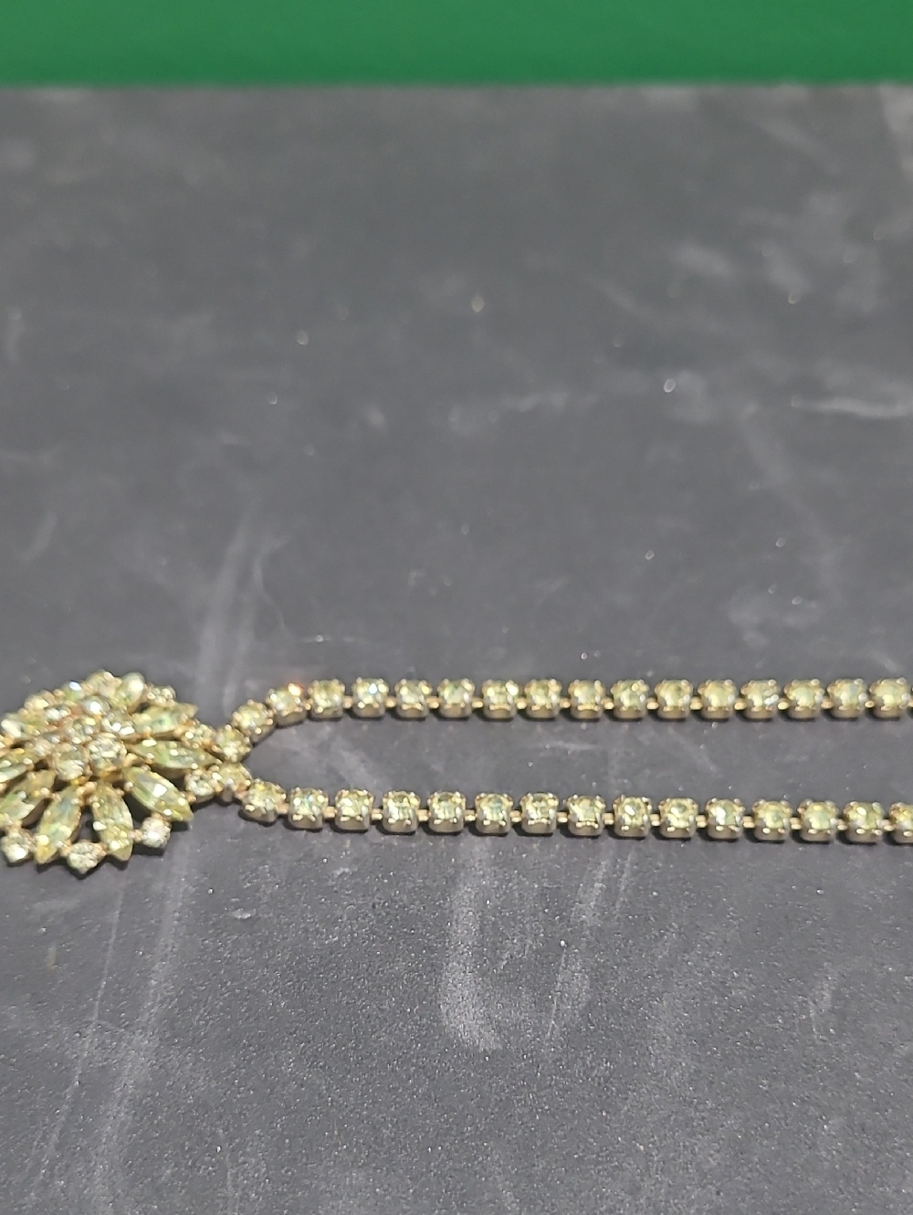 Elegant Sherman Gold-Tone Floral Crystal Rhinestone Pendant Necklace - Picture 9 of 14